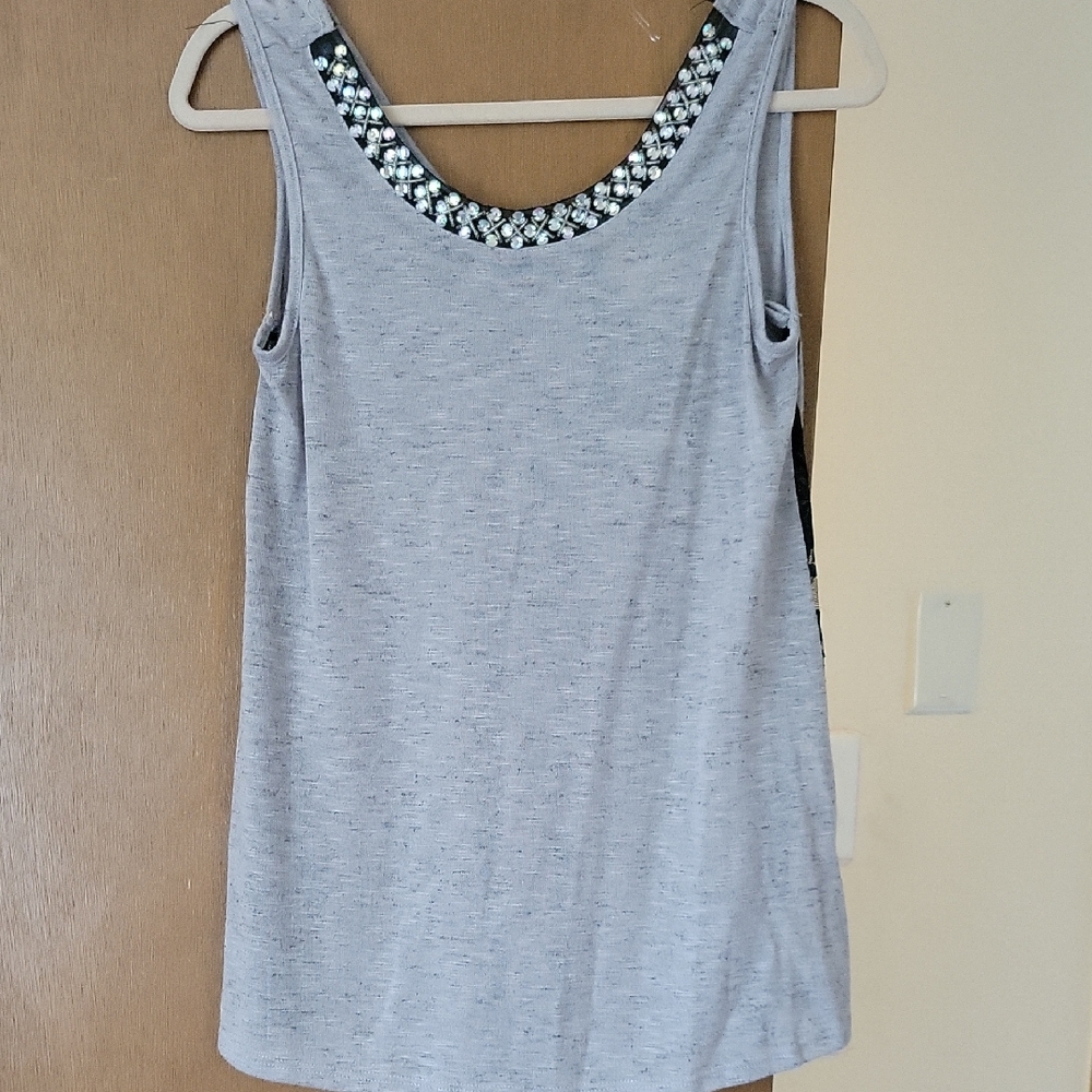 Gray Embellished Women's Top